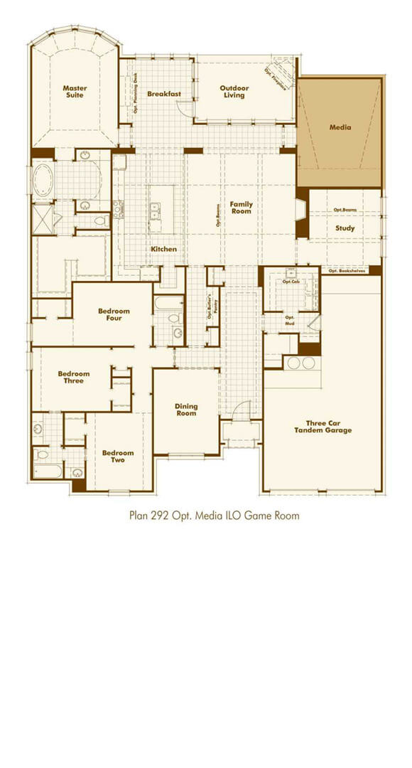 Highland Homes 292 Floorplan in The Grove Frisco