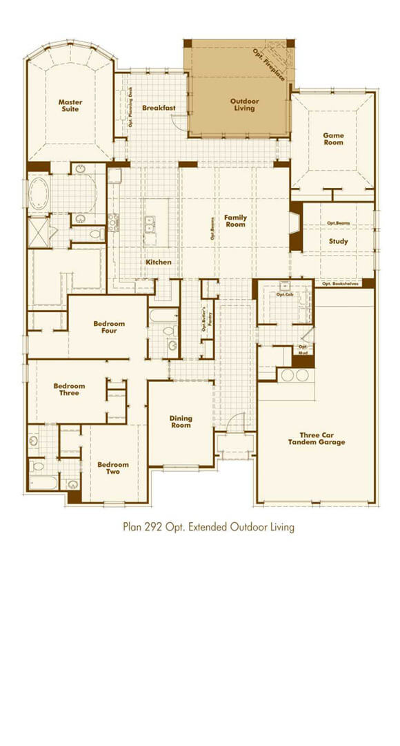 Highland Homes 292 Floorplan in The Grove Frisco