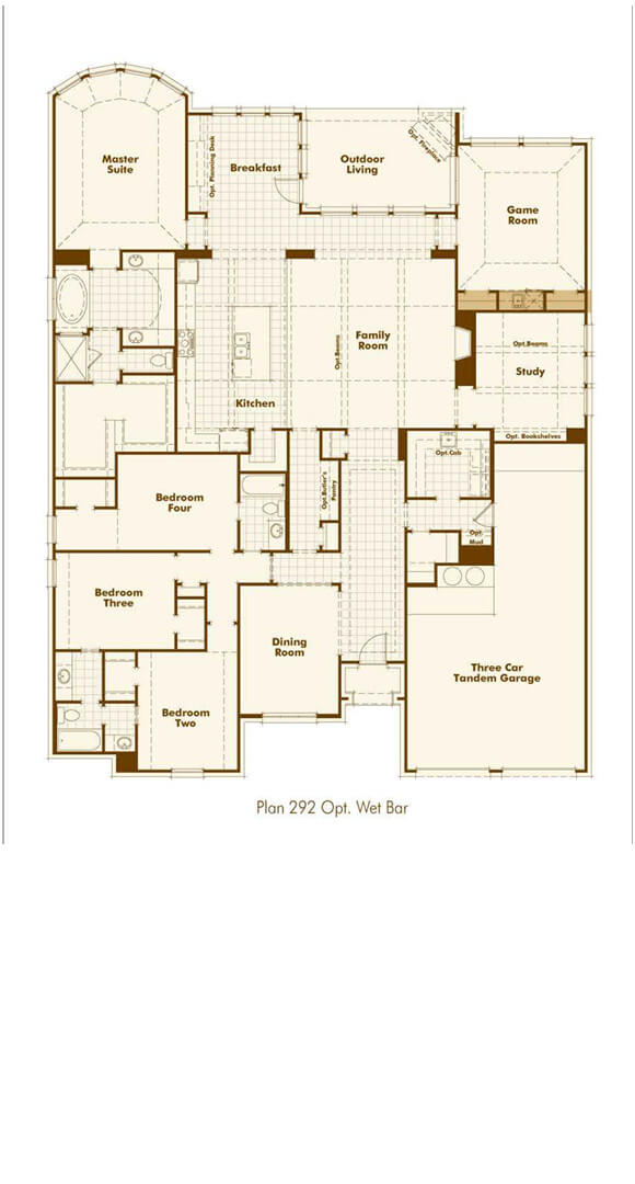 Highland Homes 292 Floorplan in The Grove Frisco