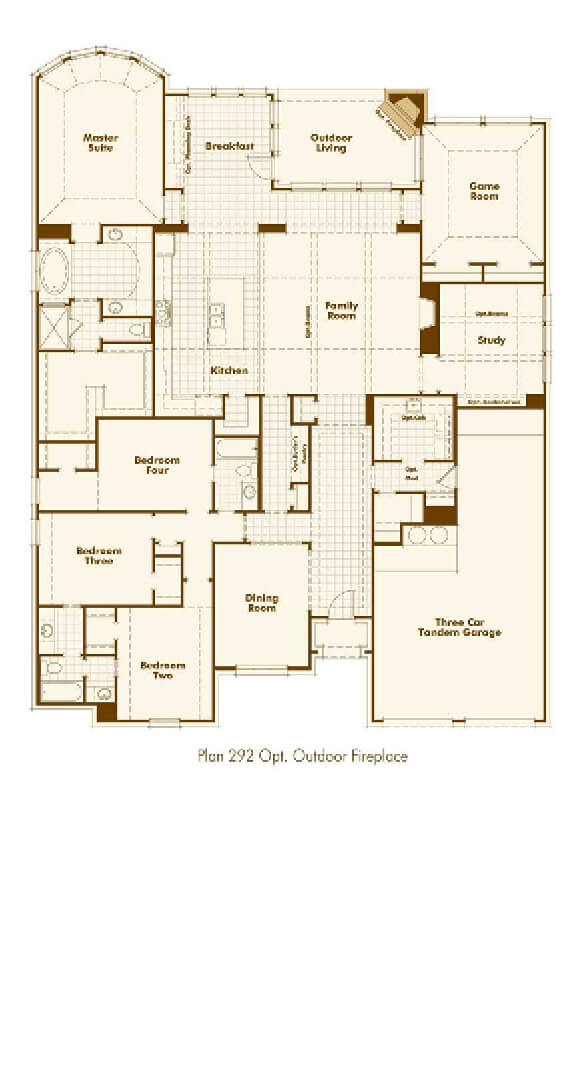 Highland Homes 292 Floorplan in The Grove Frisco